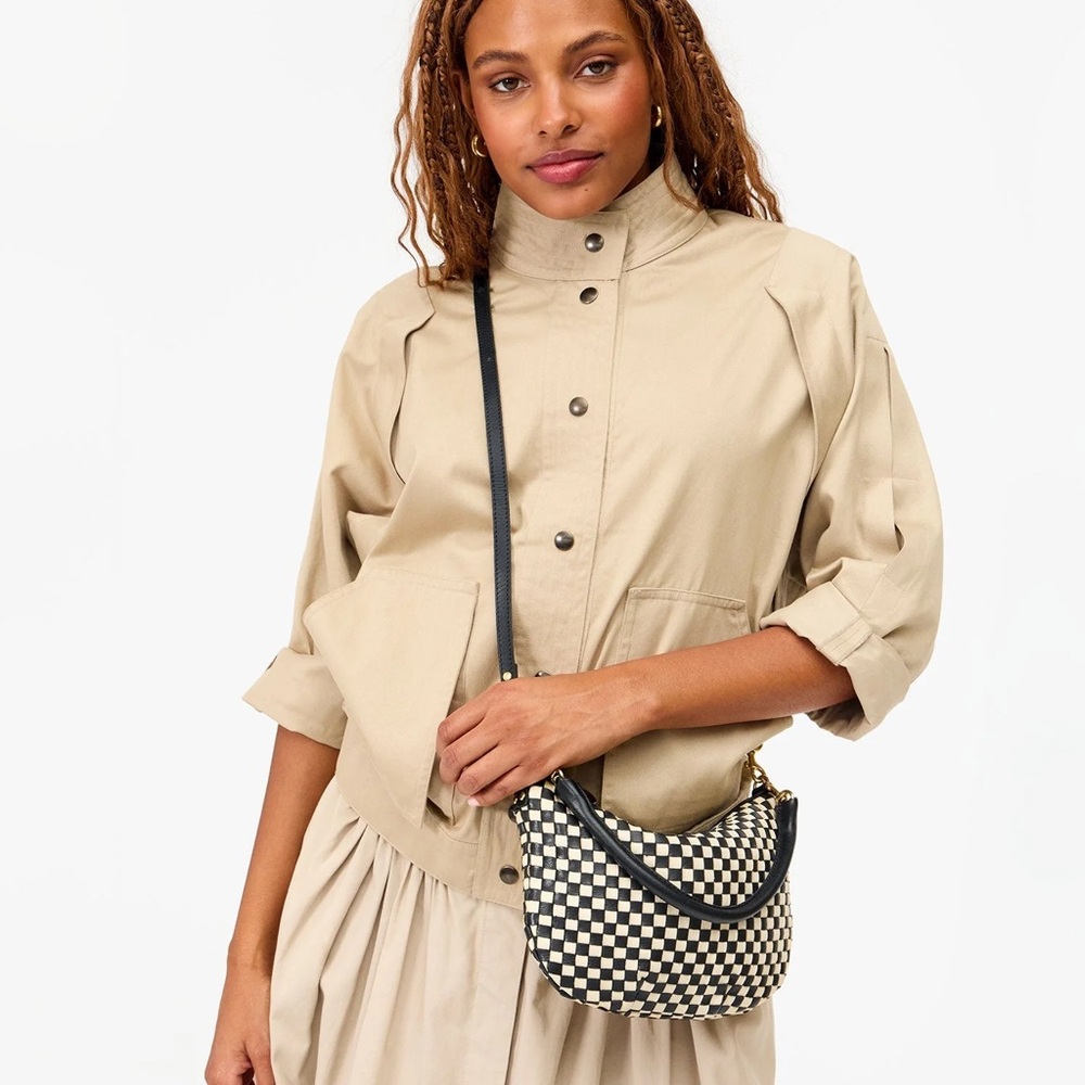 Clare V Black and Cream Petit Moyen Bag